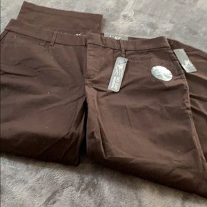 JM Collection brown pants 18 short petite NEW